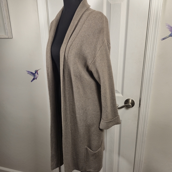 Benedetta B. Italian Wool Blend Open-Front Maxi Duster Cardigan Size M - Picture 4 of 8